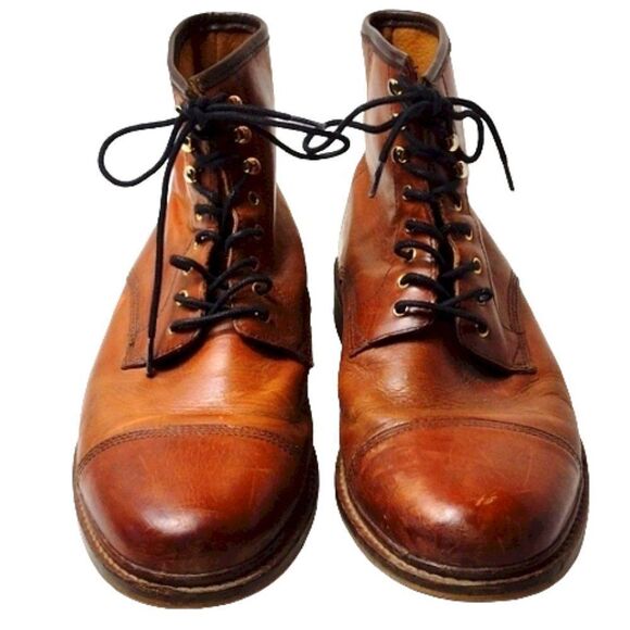 Shoe The Bear Copenhagen Curtis Boots Men's Brown Leather Lace-up Size Eu42 - Picture 4 of 9